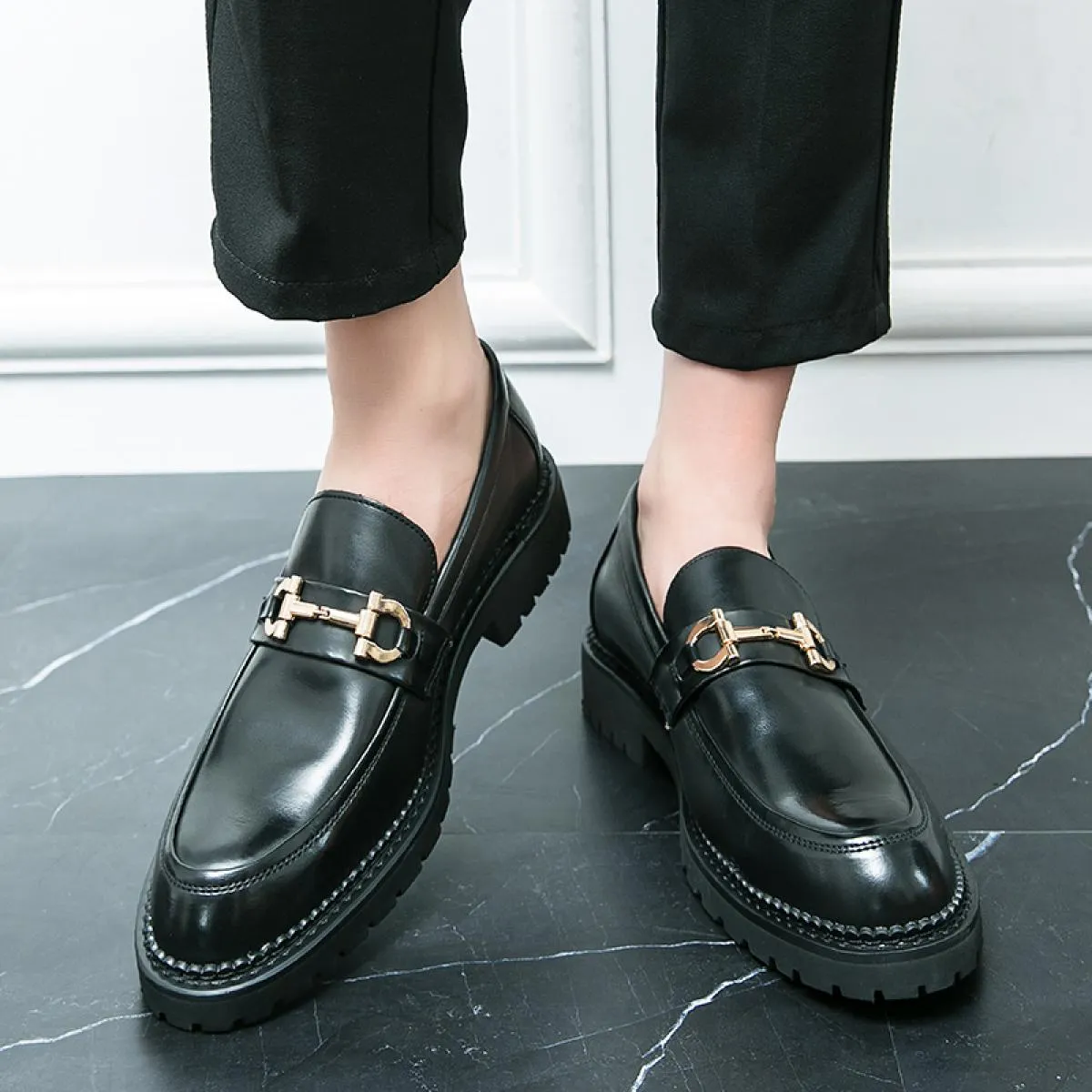 Nuovi mocassini neri da uomo traspiranti slip on scarpe da lavoro solide fatte a mano spedizione gratuita taglia 38 44 scarpe el