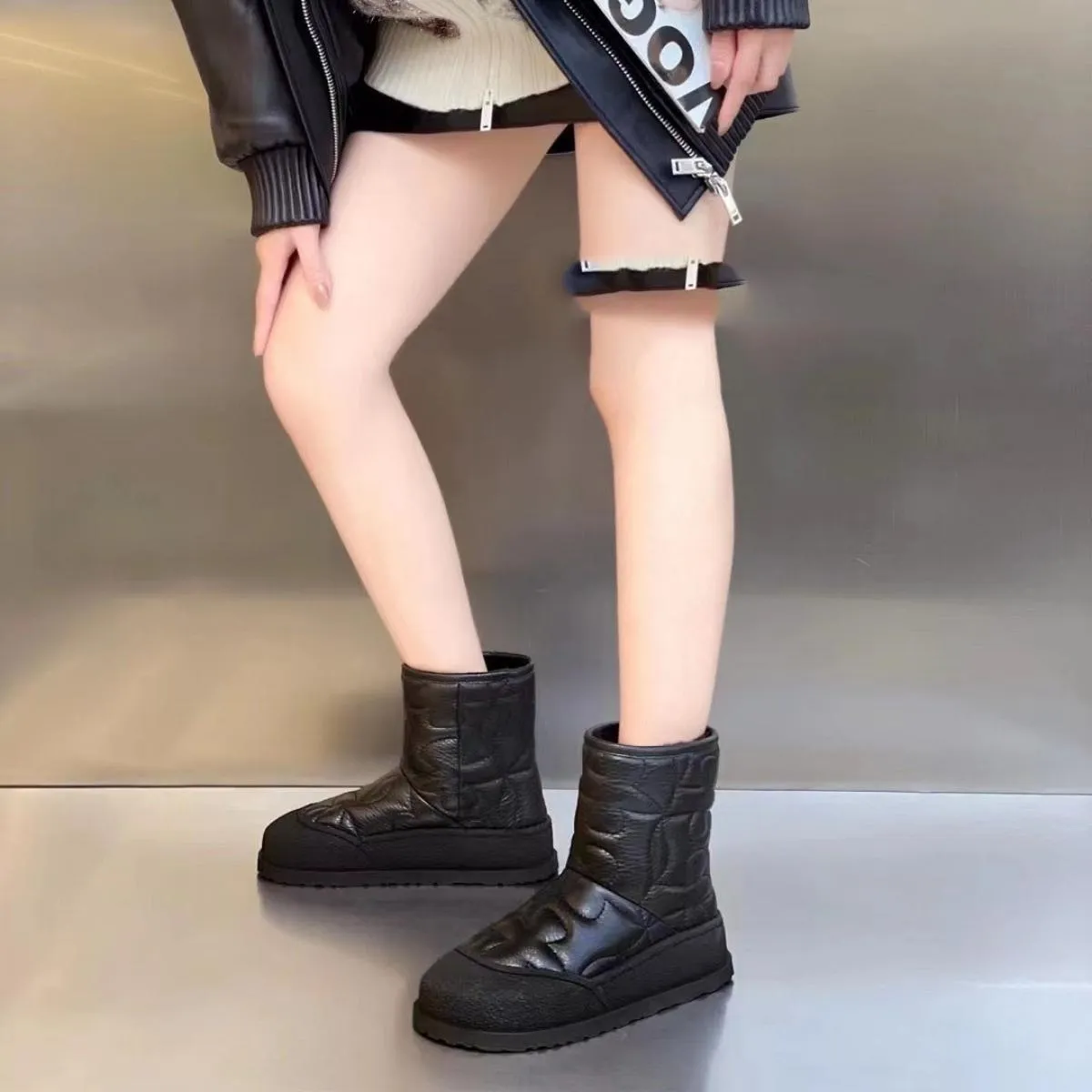 Nuovi stivali da neve da donna invernali stivaletti in peluche con fondo spesso femminile nero stivaletti in peluche da donna te
