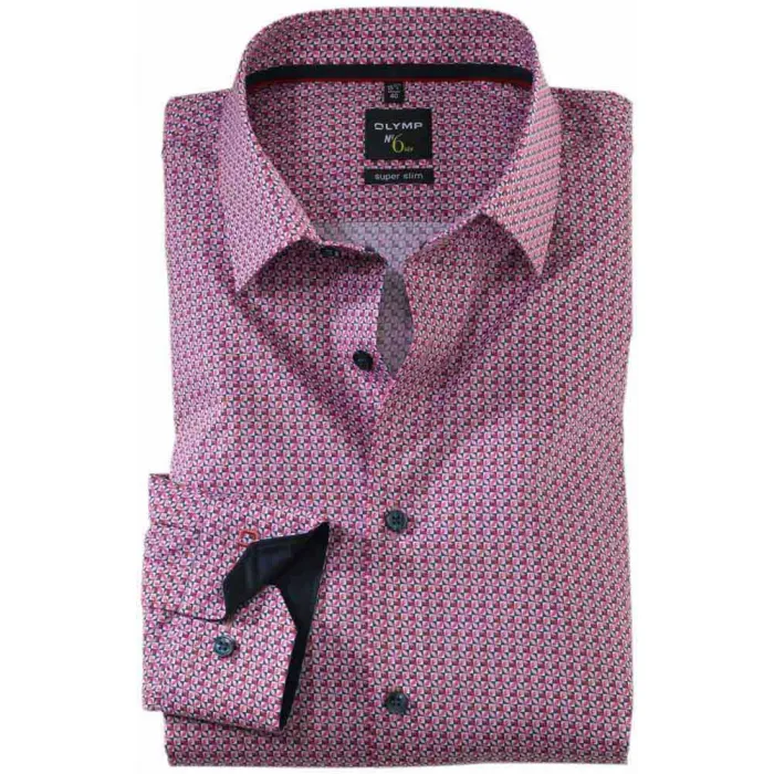 OLYMP n. Camicia da lavoro super slim Six Rosso