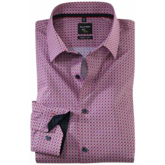 OLYMP n. Camicia da lavoro super slim Six Rosso