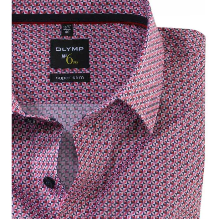 OLYMP n. Camicia da lavoro super slim Six Rosso
