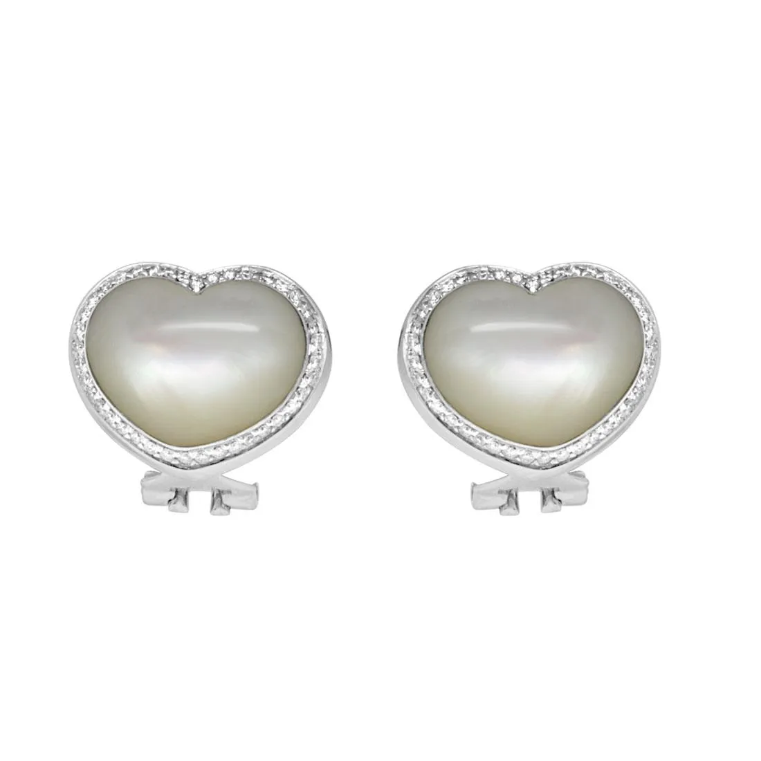 Orecchini a cuore in oro bianco con diamanti