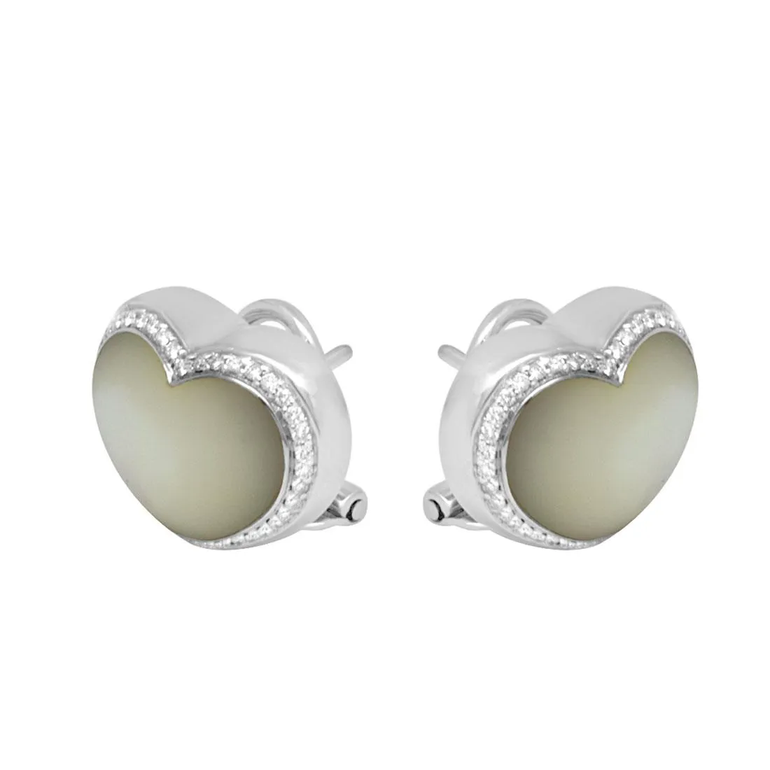 Orecchini a cuore in oro bianco con diamanti