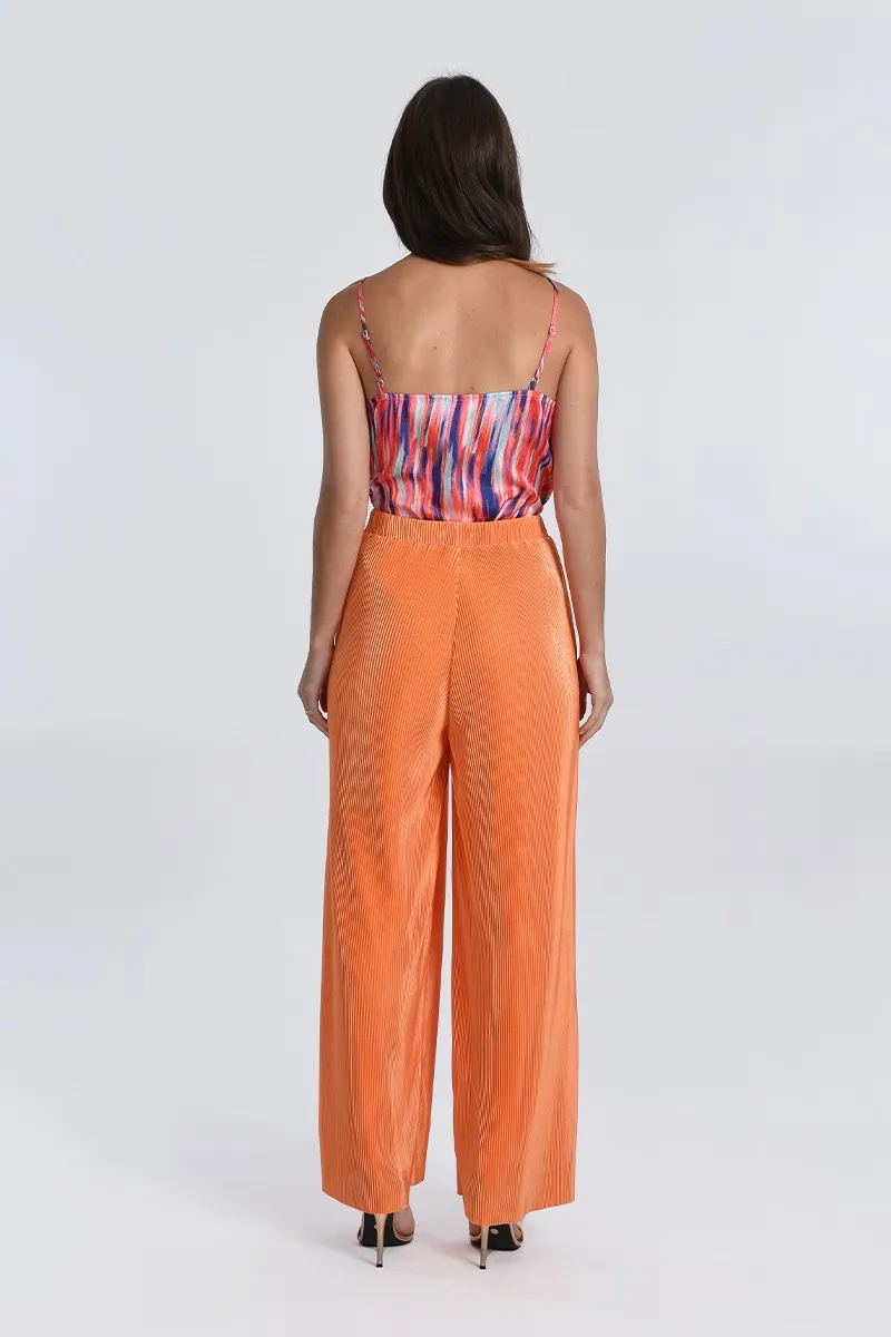Pantalone donna plissé MW108 arancio