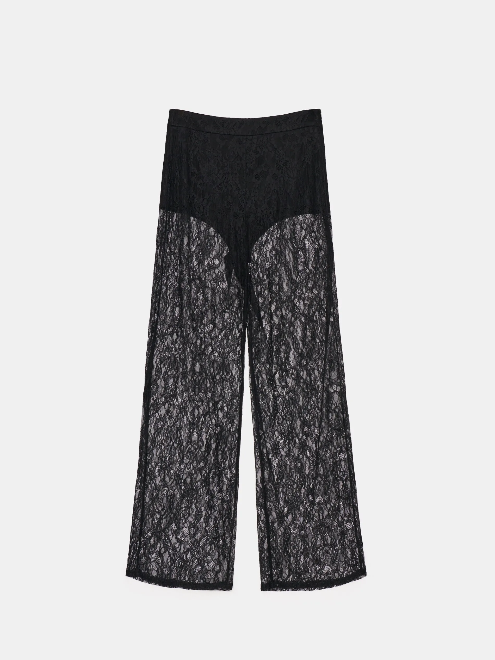 Pantaloni con finitura in pizzo