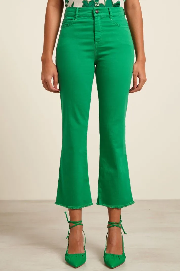 Pantaloni flare cropped