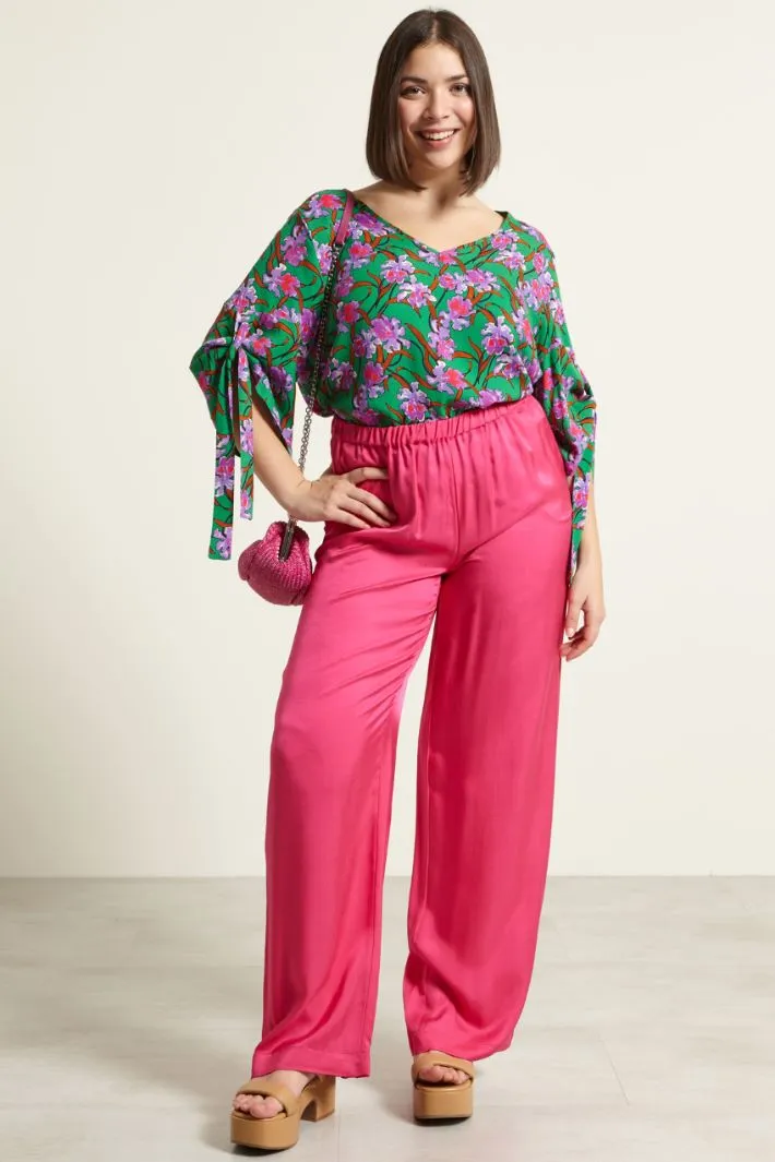 Pantaloni fluidi in twill