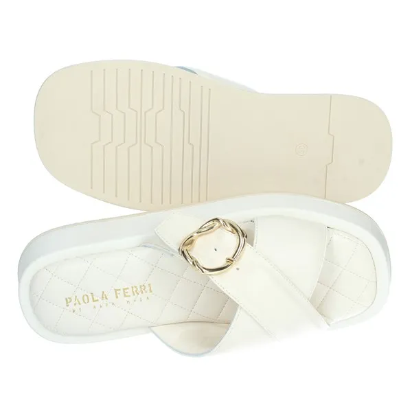Paola Ferri  CIABATTE BASSE D7710 PANNA