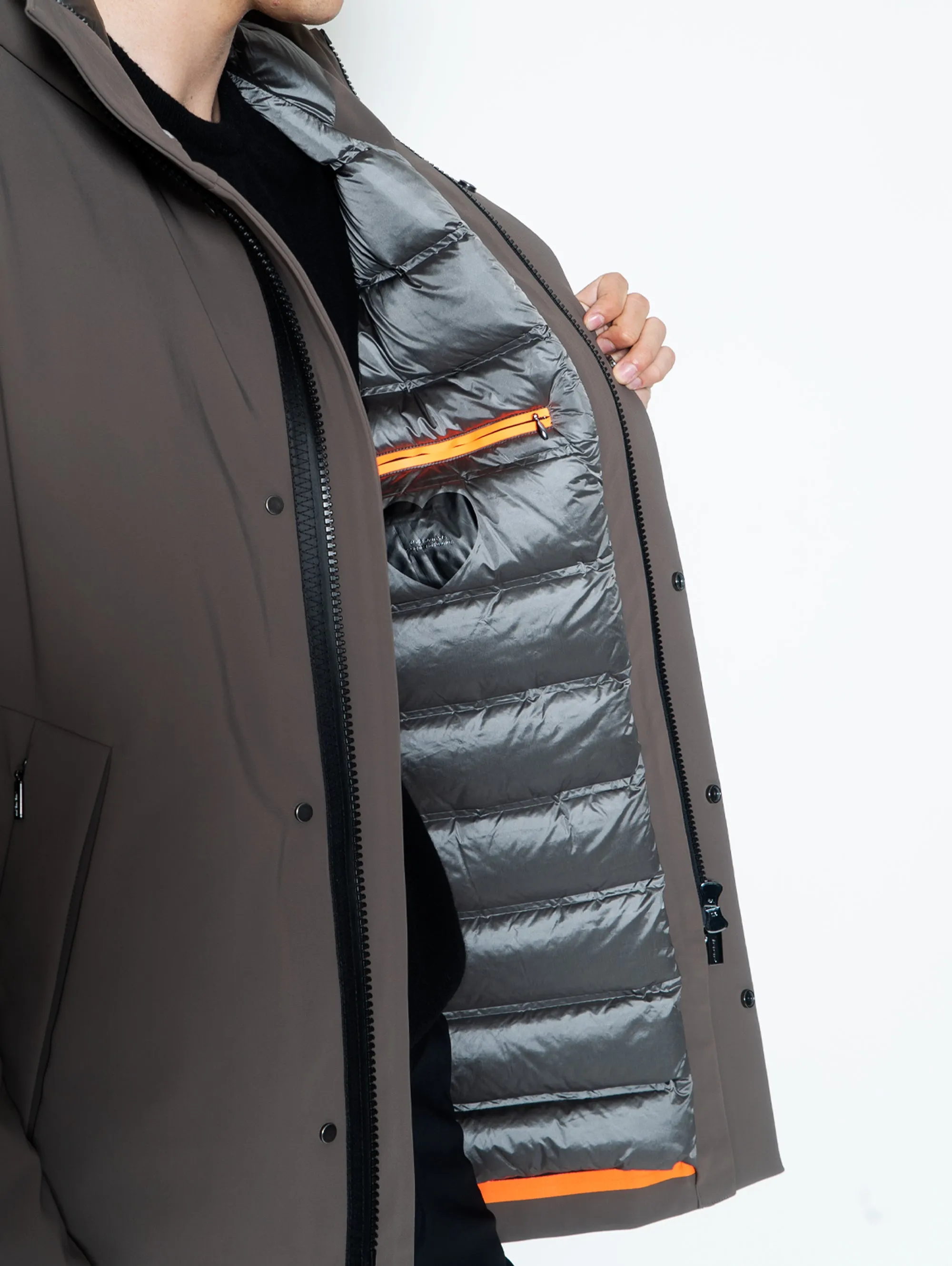 Parka Eskimo in Membrana Imbottito Tortora