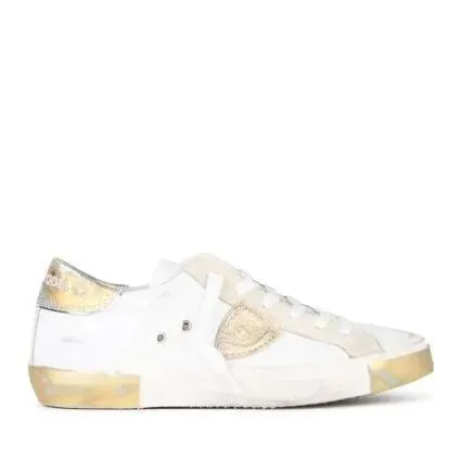 Philippe Model Prsx' White Leather Blend Sneakers Neutrals 