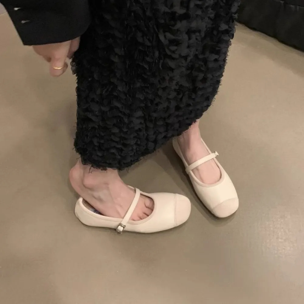 Piccole scarpe singole stile profumato Scarpe Mary Jane retrò francesi Scarpe basse Scarpe da balletto Scarpe da sera primaveril