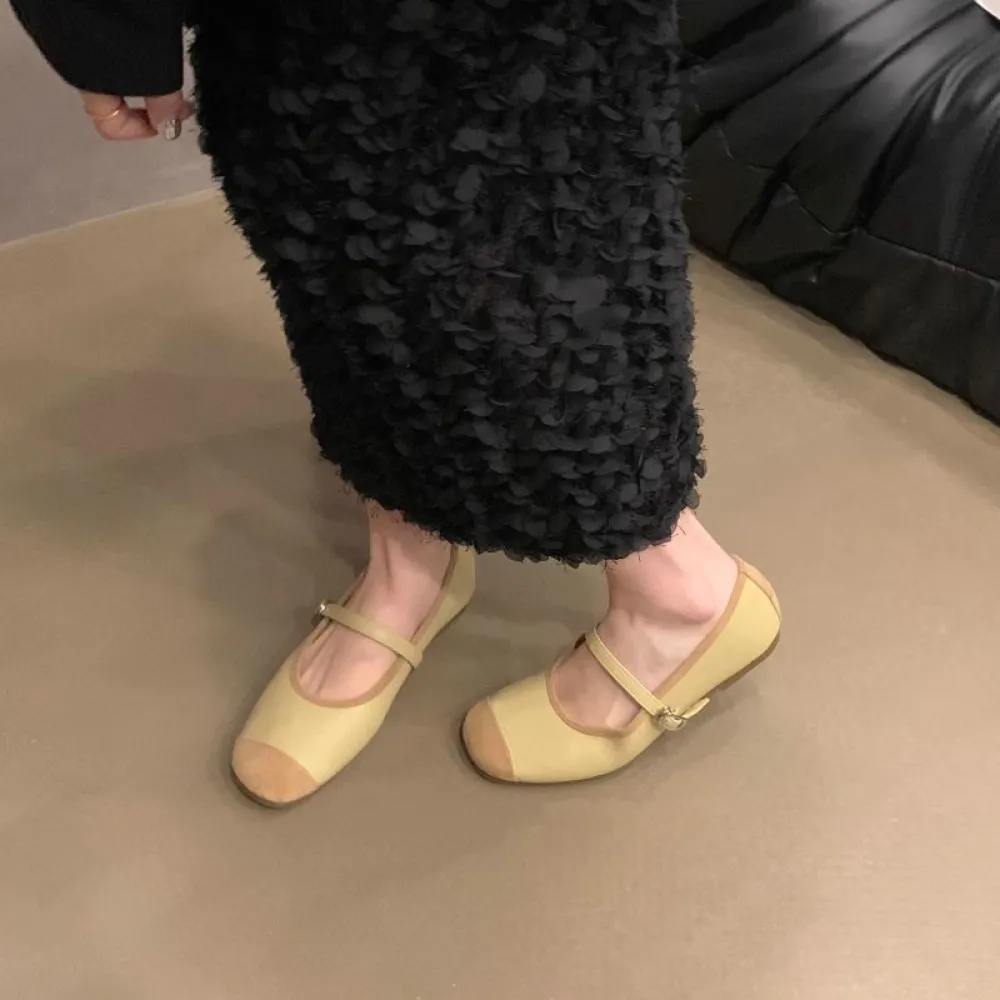 Piccole scarpe singole stile profumato Scarpe Mary Jane retrò francesi Scarpe basse Scarpe da balletto Scarpe da sera primaveril