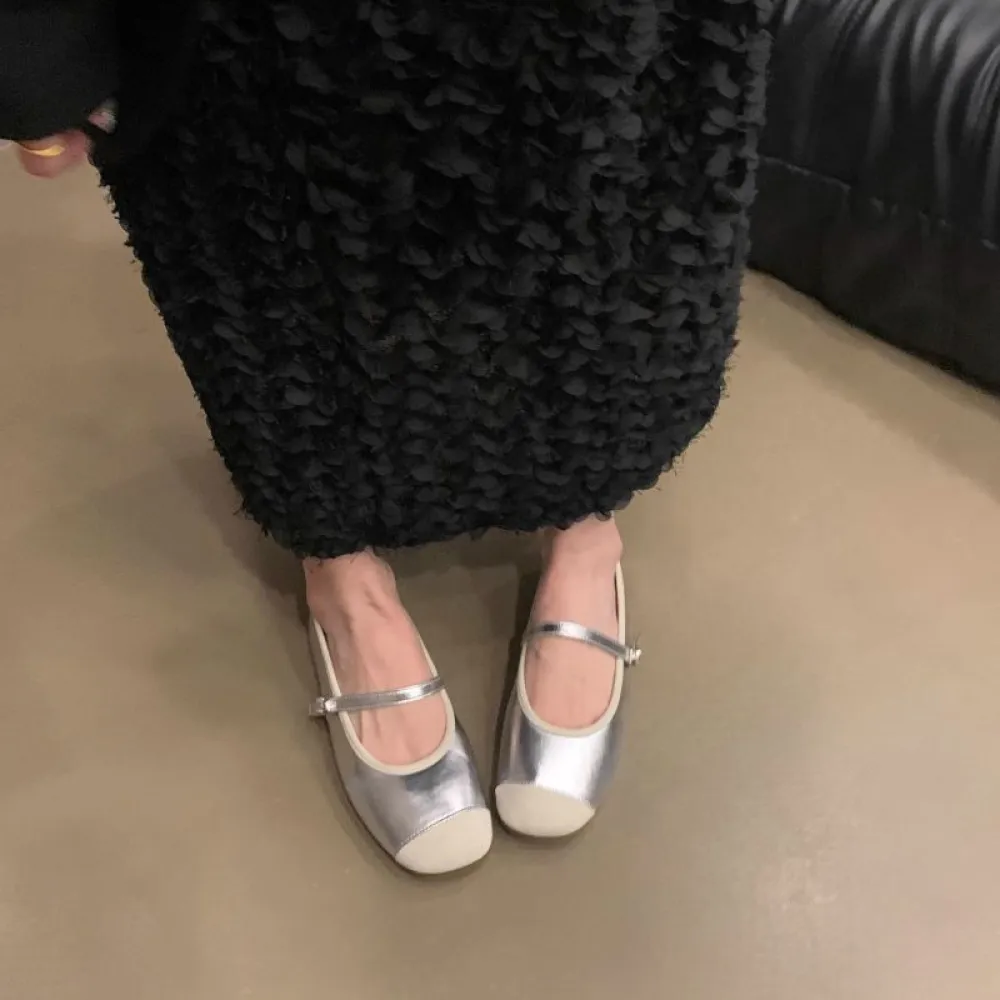 Piccole scarpe singole stile profumato Scarpe Mary Jane retrò francesi Scarpe basse Scarpe da balletto Scarpe da sera primaveril