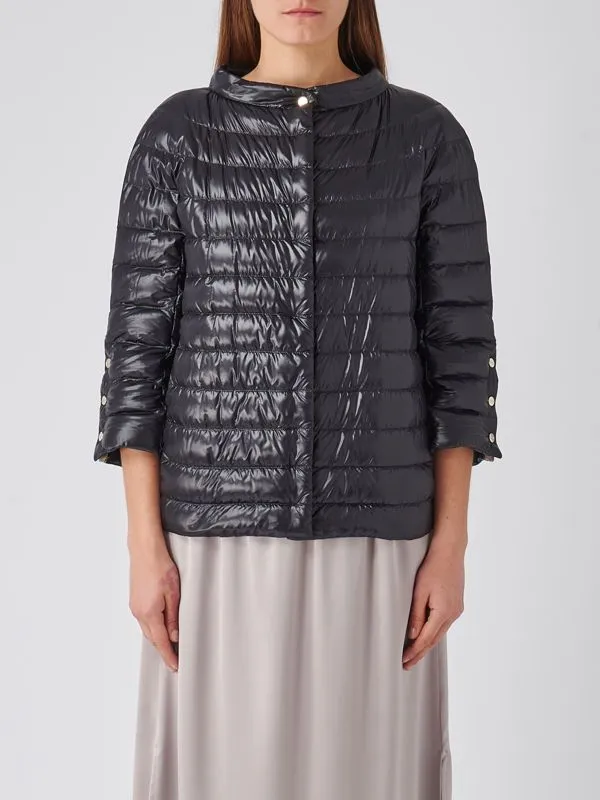 Piumino donna Herno in nylon ultralight Nero