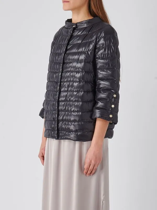 Piumino donna Herno in nylon ultralight Nero