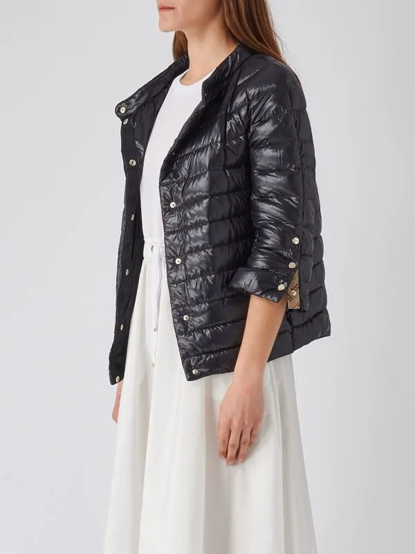 Piumino donna Herno in nylon ultralight Nero