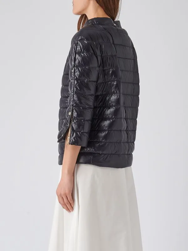 Piumino donna Herno in nylon ultralight Nero