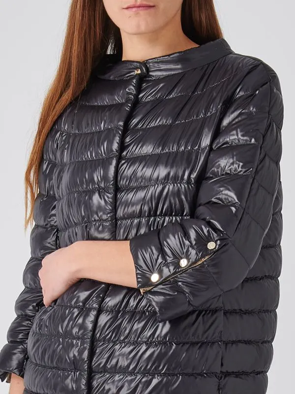 Piumino donna Herno in nylon ultralight Nero