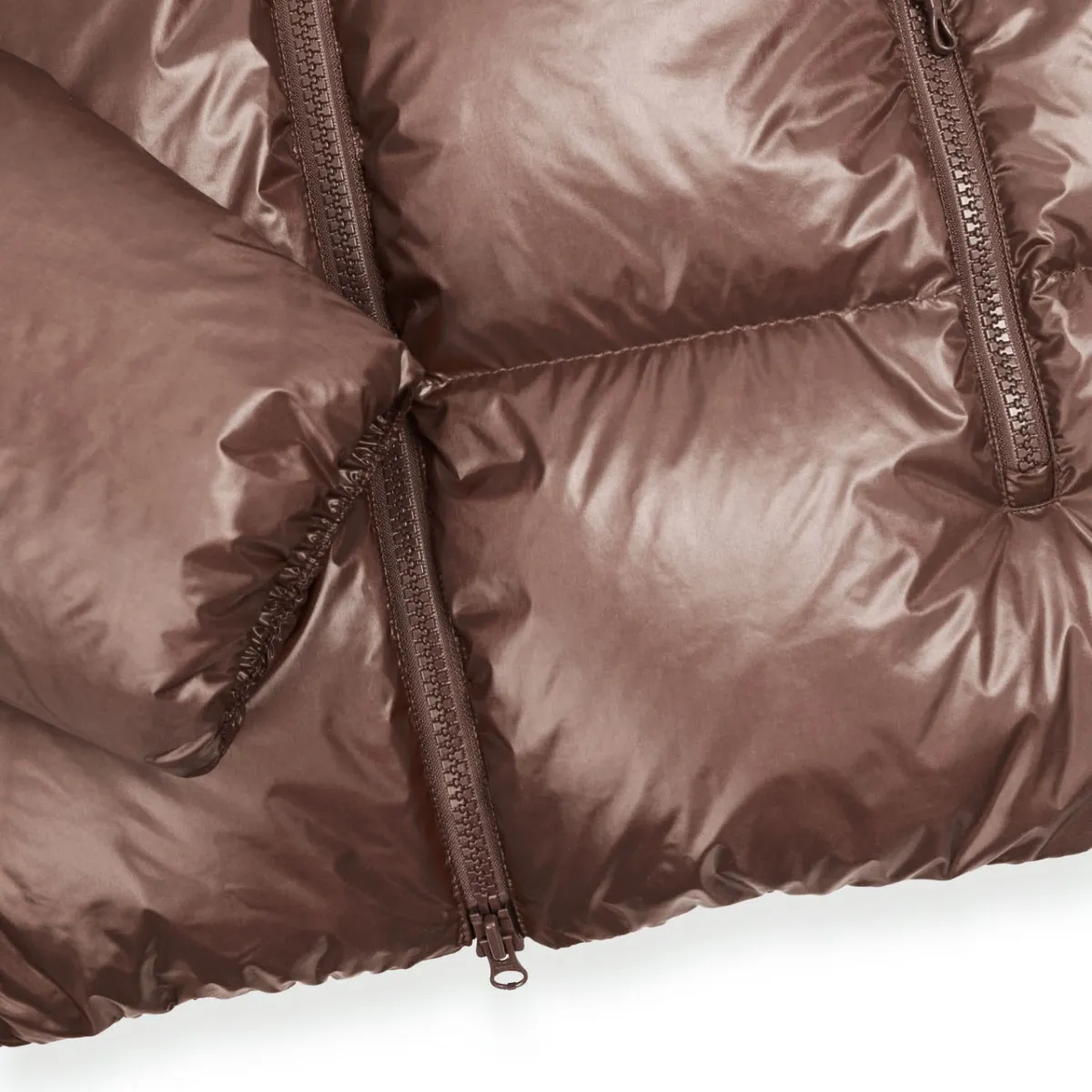 Piumino Puffy Super Imbottito Collo Alto, Marrone