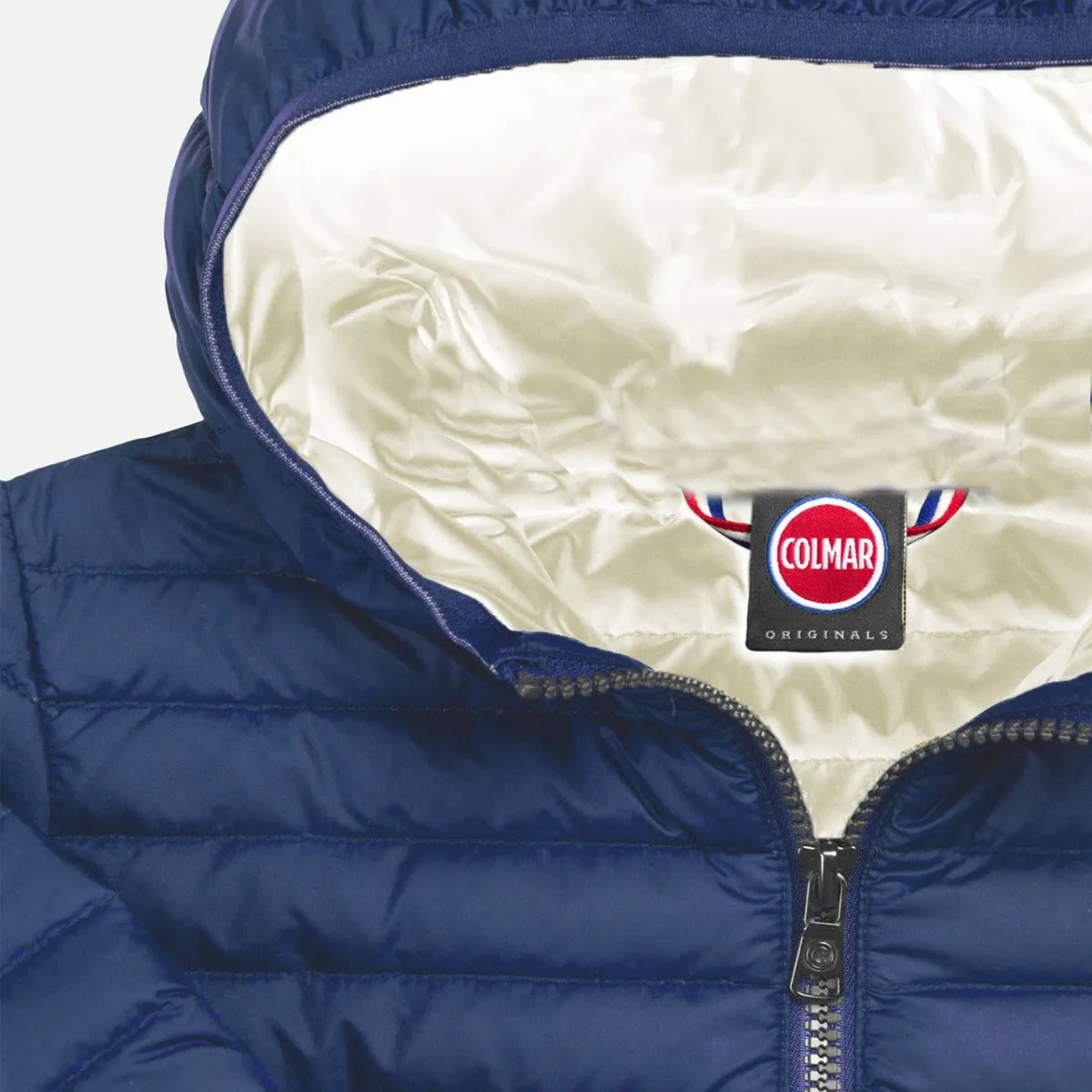 Piumino Semilucido Con Cappuccio Concrete Bambino, Blu