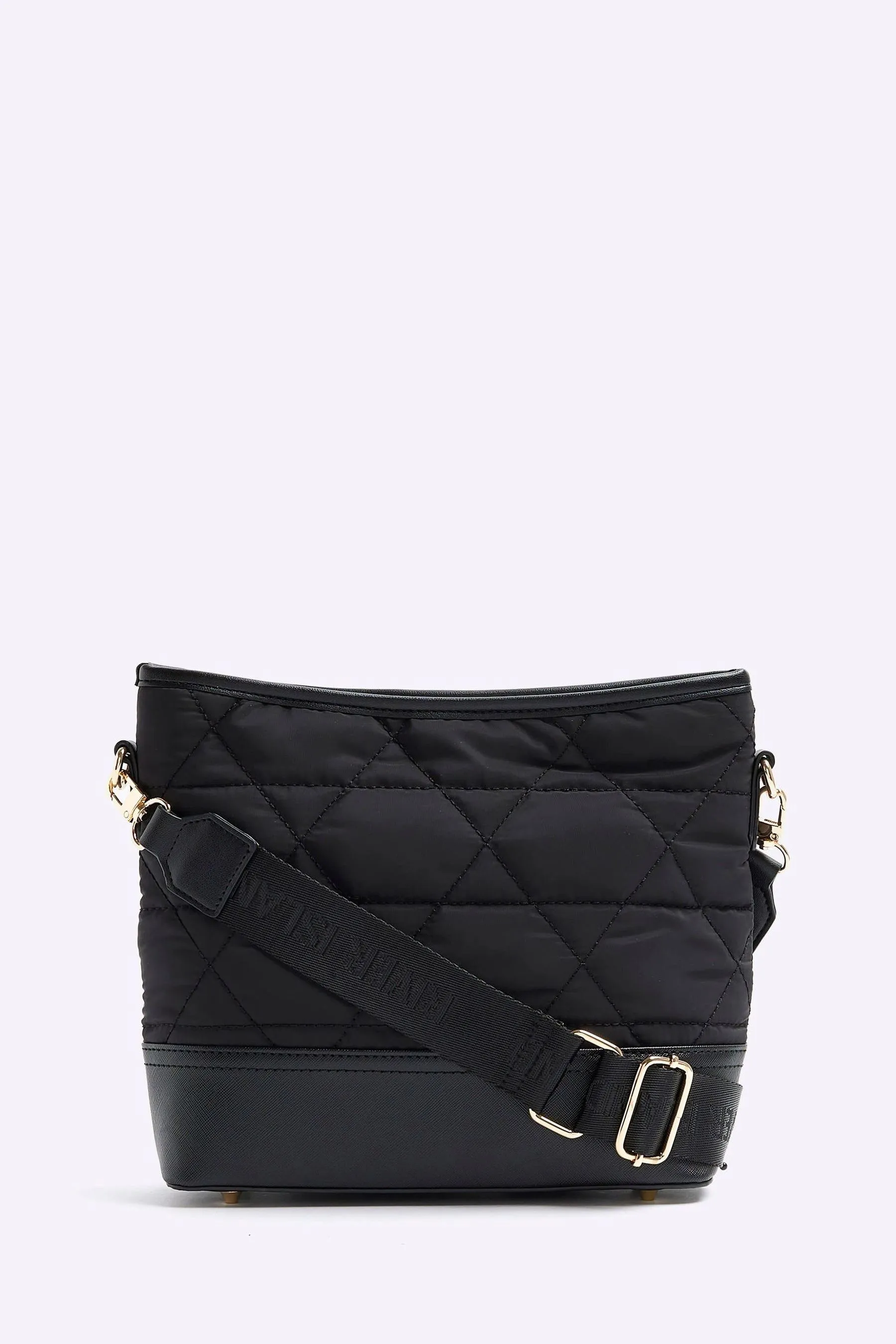 River Island - Borsa a tracolla a secchiello in tela