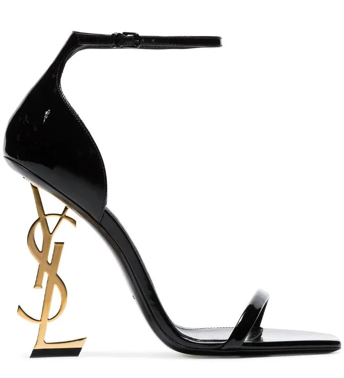 SAINT LAURENT OPYUM SANDALS IN PATENT LEATHER