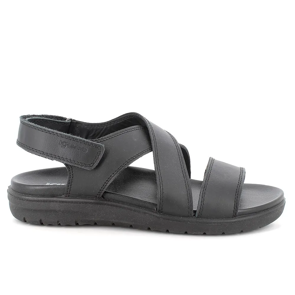 Sandali in pelle da uomo nero