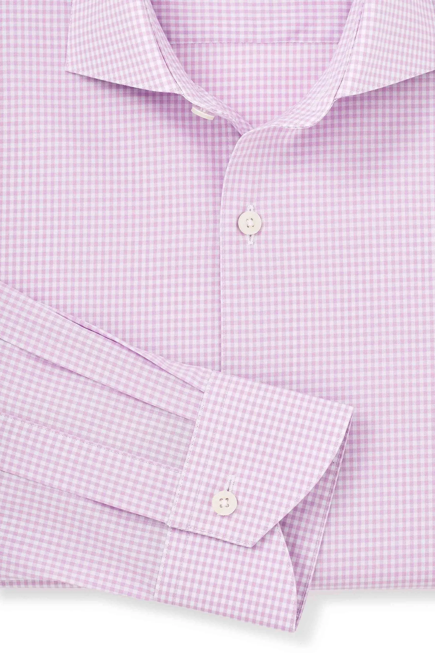 Savile Row Company - Viola lilla - Camicia slim a quadretti Formale polsino singolo