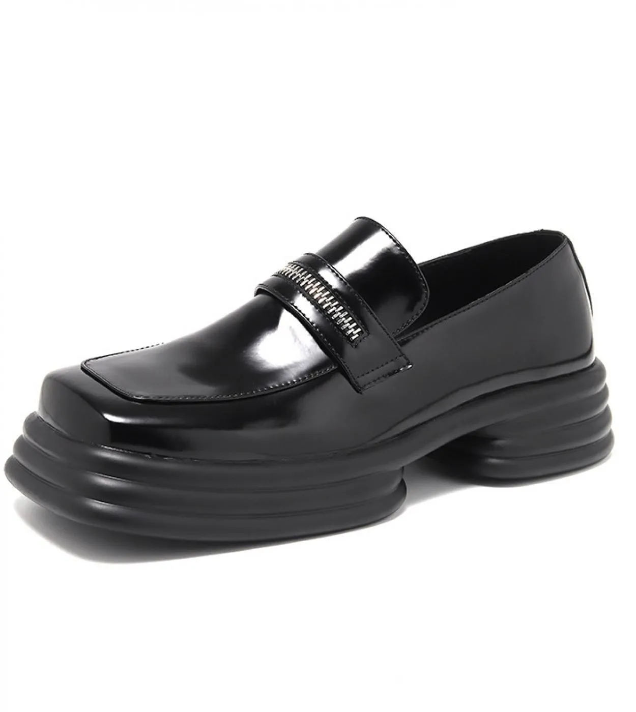 Scarpe da sera eleganti da uomo retrò Scarpe da ginnastica firmate da uomo con punta quadrata Mocassini da uomo con suola spessa