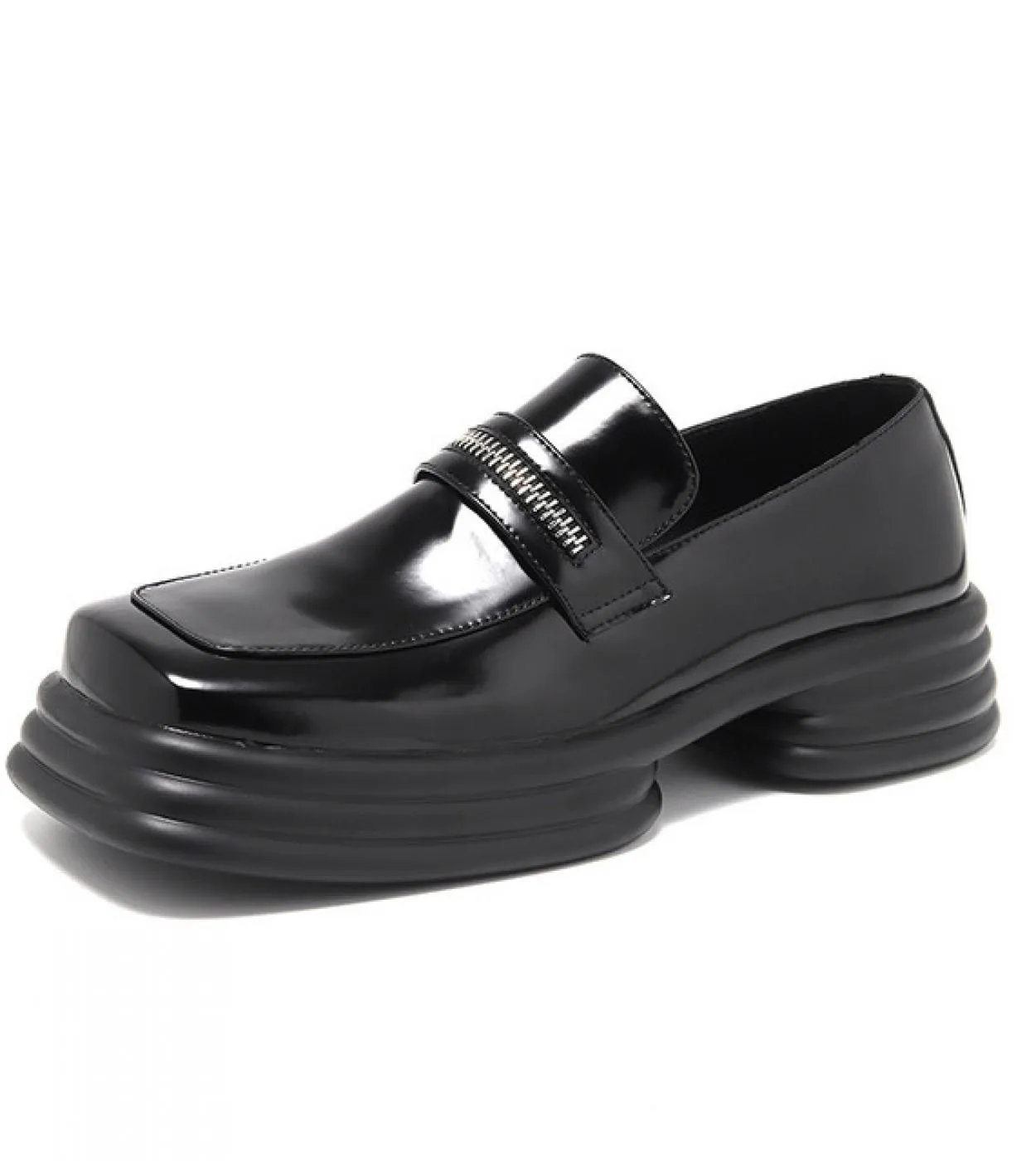 Scarpe da sera eleganti da uomo retrò Scarpe da ginnastica firmate da uomo con punta quadrata Mocassini da uomo con suola spessa