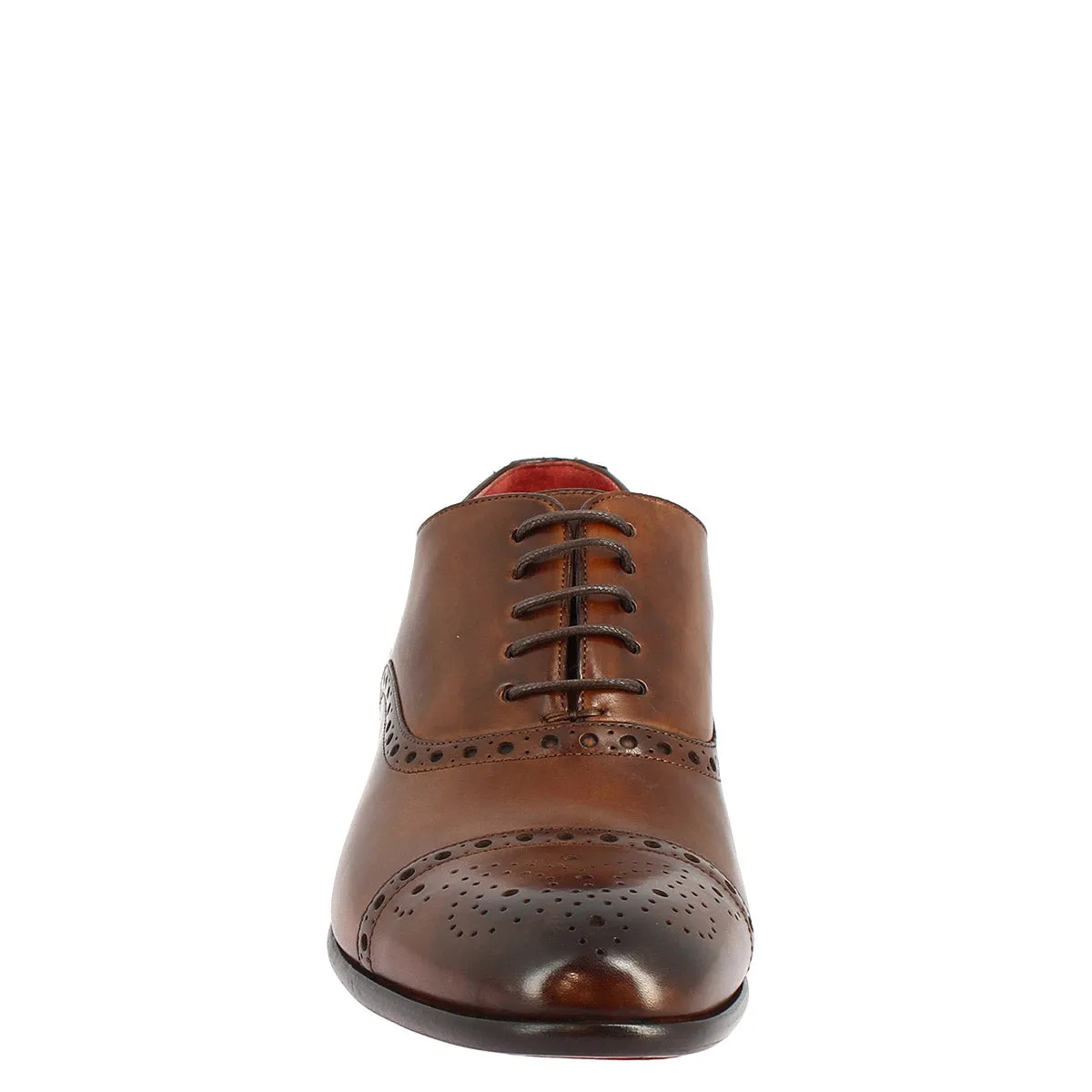 Scarpe da uomo stringate francesine fatte a mano in pelle montecarlo brandy