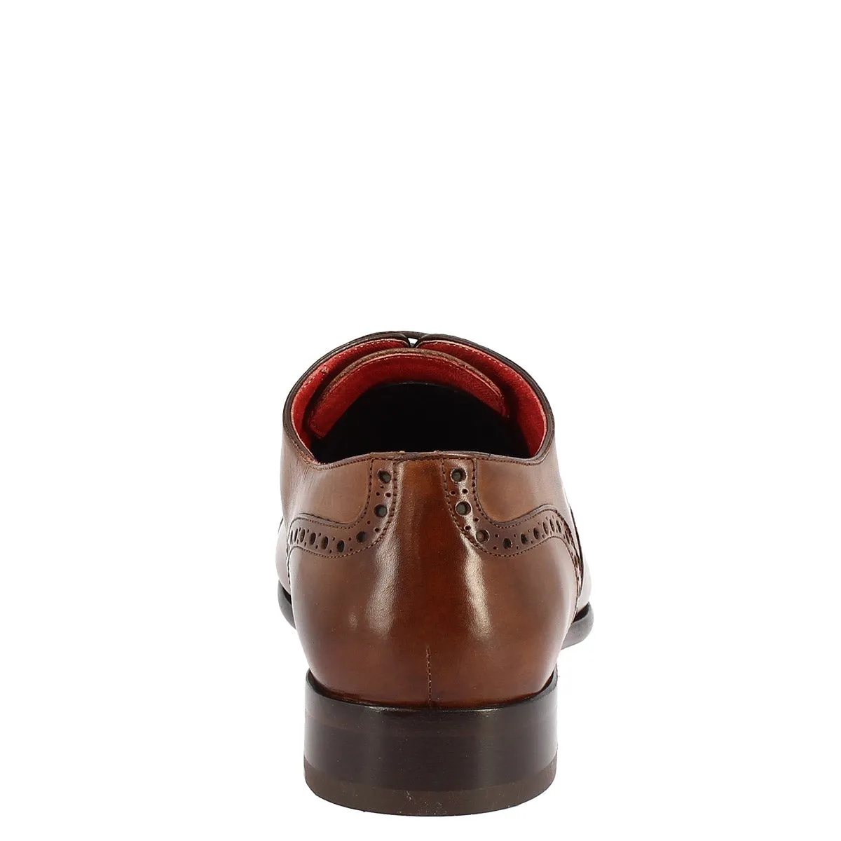 Scarpe da uomo stringate francesine fatte a mano in pelle montecarlo brandy