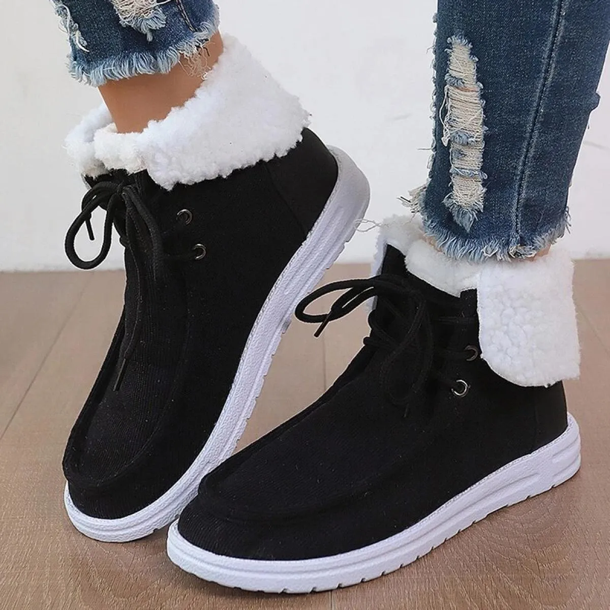 Scarpe Per Le Donne 2023 di Modo Testa Rotonda Lace Up Appartamenti delle Donne Autunno Maturo Mocassini Solido di Modo Con Tacc