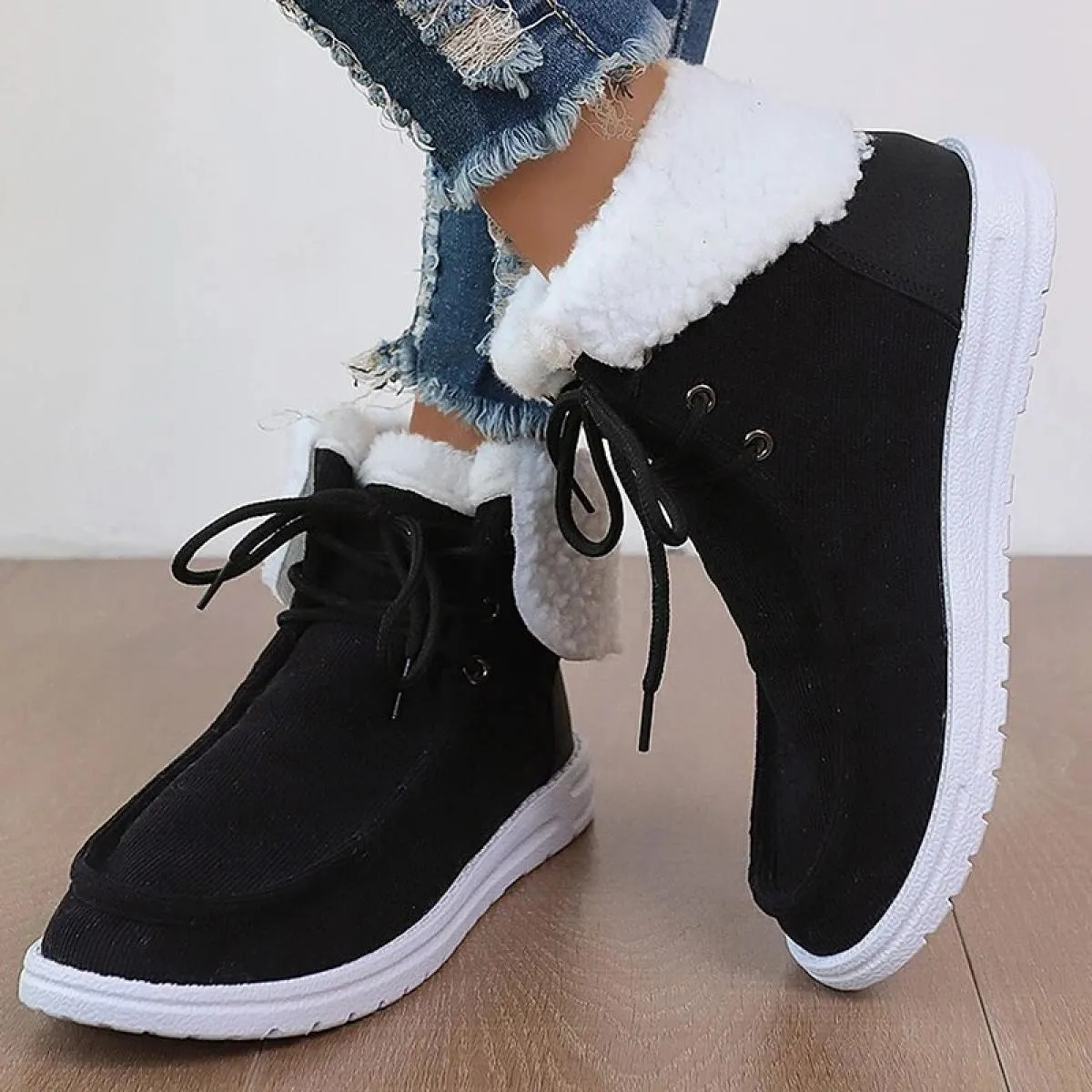 Scarpe Per Le Donne 2023 di Modo Testa Rotonda Lace Up Appartamenti delle Donne Autunno Maturo Mocassini Solido di Modo Con Tacc