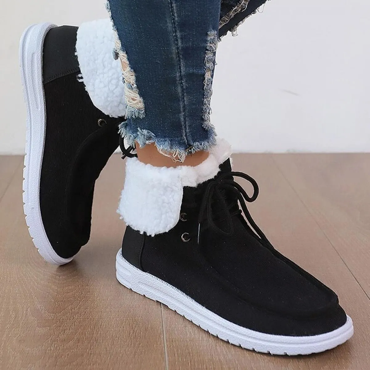 Scarpe Per Le Donne 2023 di Modo Testa Rotonda Lace Up Appartamenti delle Donne Autunno Maturo Mocassini Solido di Modo Con Tacc