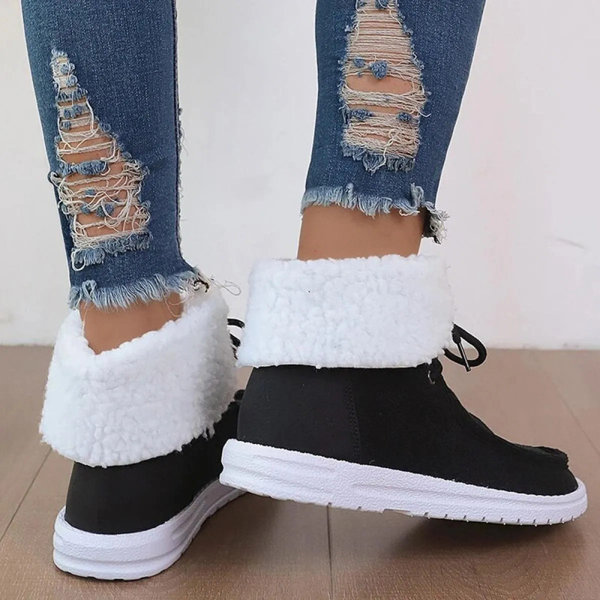 Scarpe Per Le Donne 2023 di Modo Testa Rotonda Lace Up Appartamenti delle Donne Autunno Maturo Mocassini Solido di Modo Con Tacc