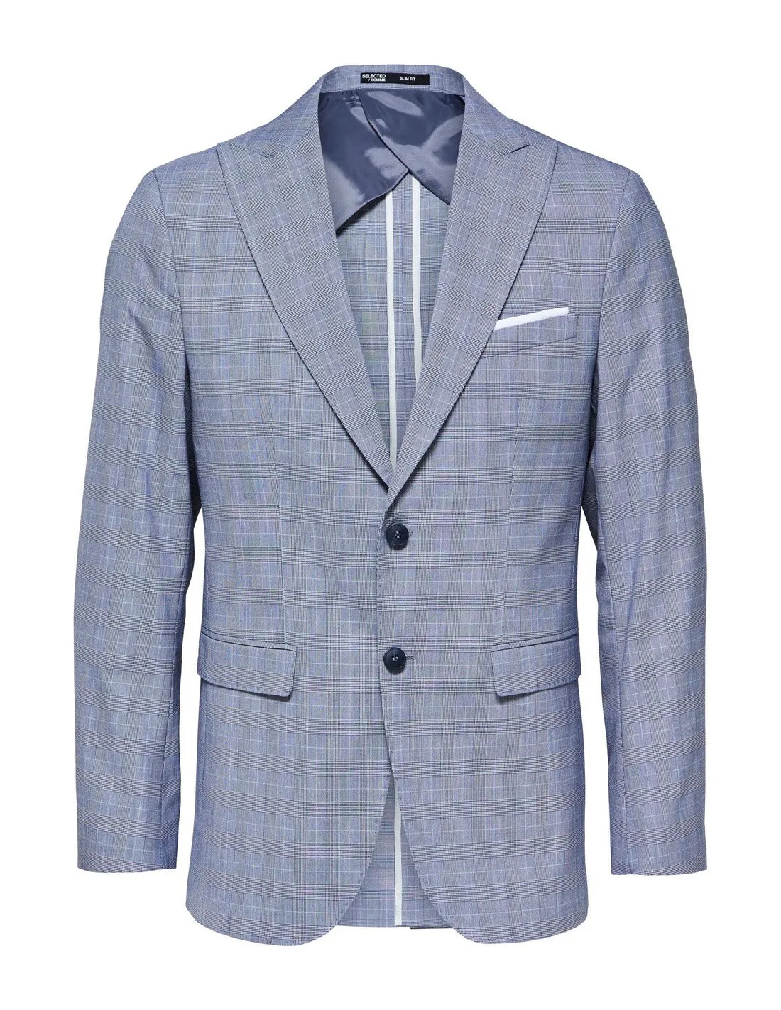 SELECTED BlLAZER UOMO,SLHSLIM-RYDE LIGHT BLUE CHEC