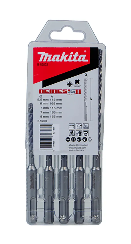 Set punte per trapano Makita in Carburo, Ø da 5.5mm a 8mm, 5 pezzi