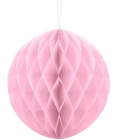 Sfera a nido d'ape rosa pastello 20cm