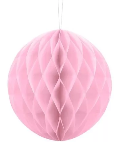 Sfera a nido d'ape rosa pastello 20cm