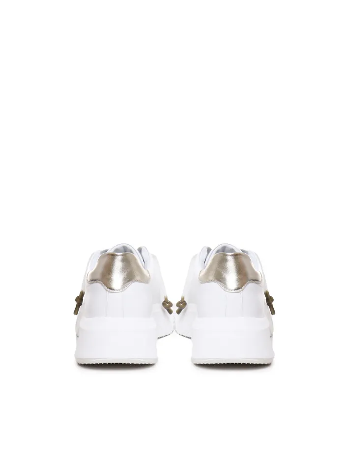 SNEAKERS NEMESIS IN NAPPA CON RIPORTO IN PELLE COLOR ORO