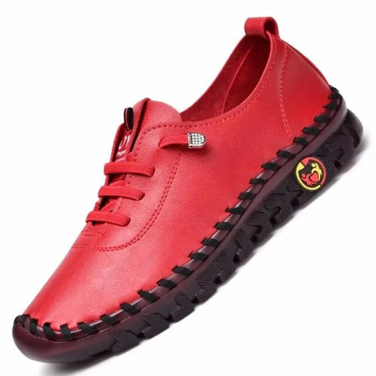Sneakers Scarpe da donna Mocassini in pelle Scarpe da donna Comode scarpe slip-on Filo per cucire a mano Scarpe da mamma Zapatil