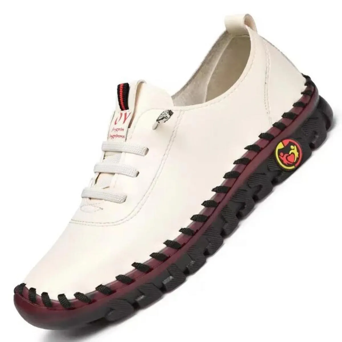 Sneakers Scarpe da donna Mocassini in pelle Scarpe da donna Comode scarpe slip-on Filo per cucire a mano Scarpe da mamma Zapatil