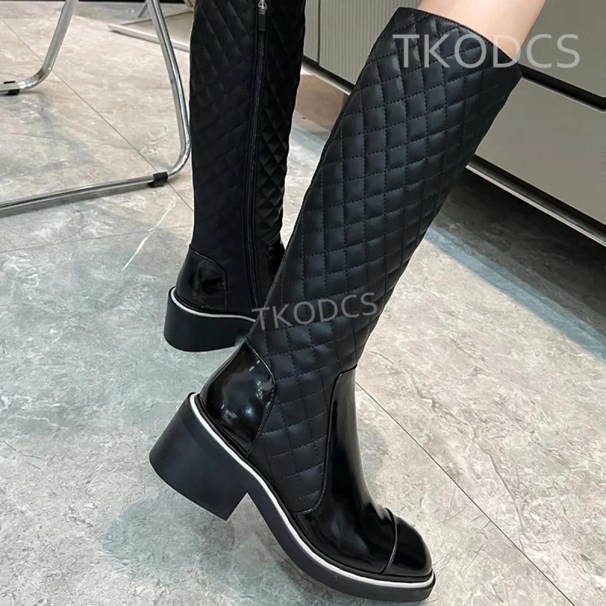 Stivaletti con tacco alto con cerniera in vera pelle Stivaletti corti neri da donna eleganti di marca Stivali da cavaliere class