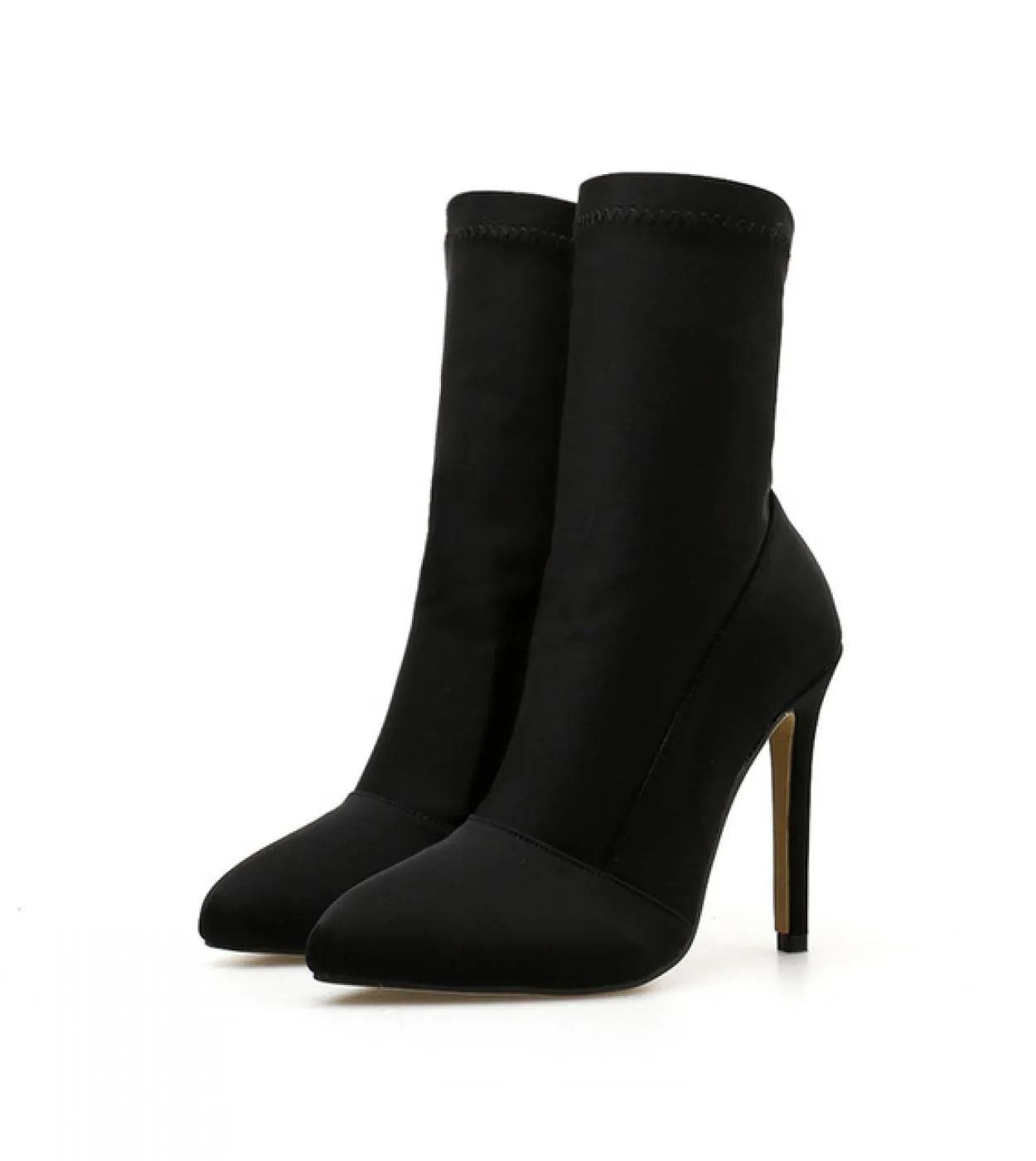 Stivaletti da donna Fetish con tacco 11,5 cm Tacchi alti in seta elasticizzata Tabi Tacchi alla moda Stivaletti verde arancio pe