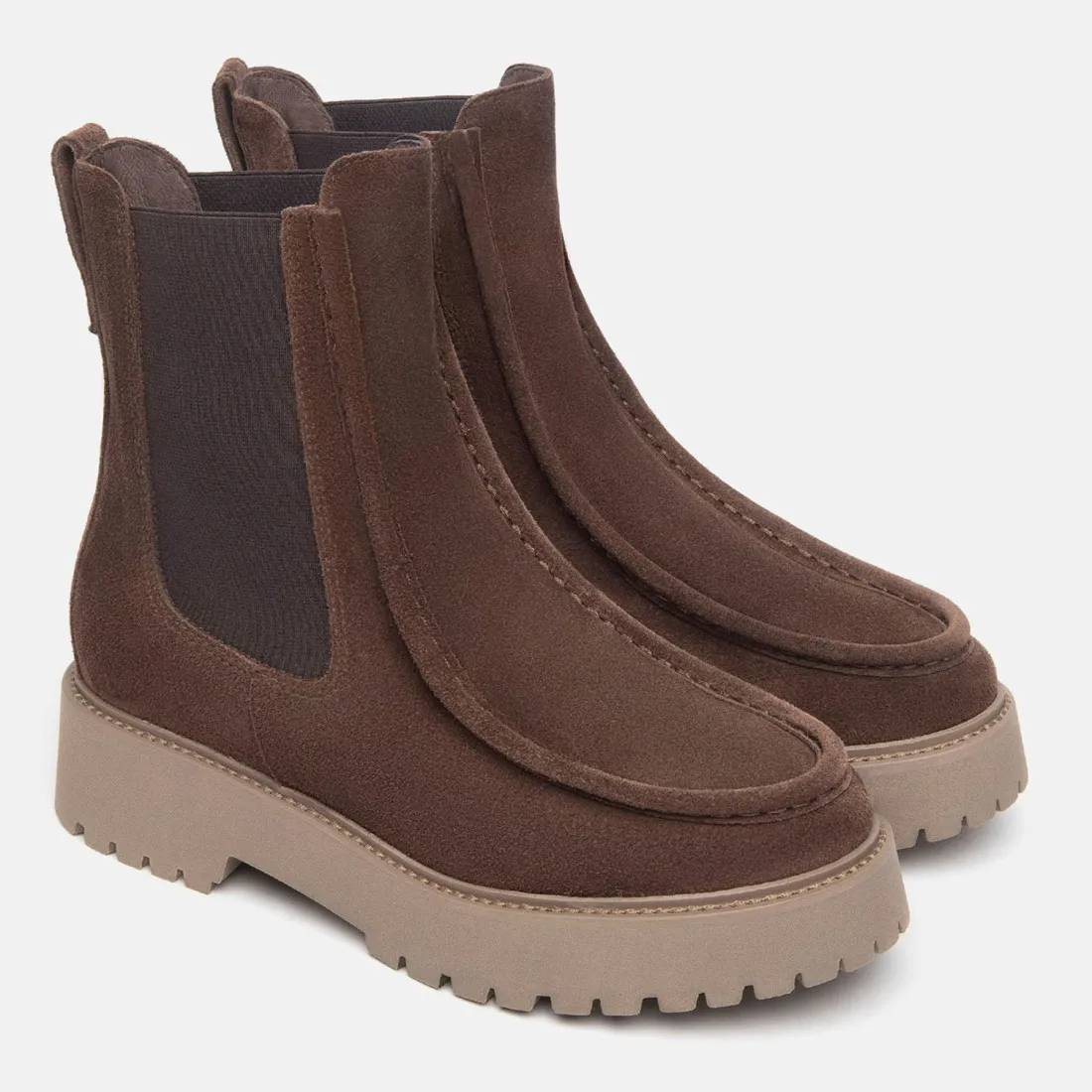 Stivaletto Chelsea da donna NeroGiardini in velour marrone