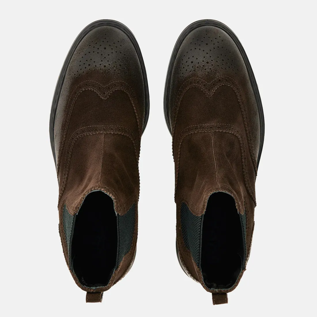 Stivaletto Chelsea Hogan H576 marrone in camoscio vintage