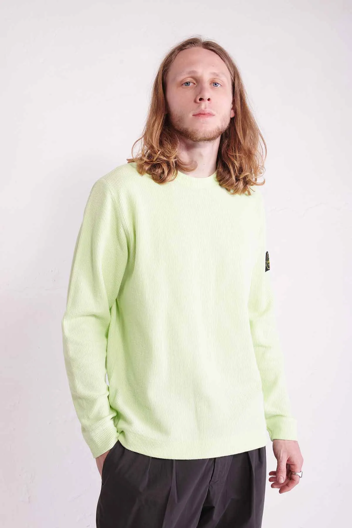 STONE ISLAND Felpa girocollo a costina