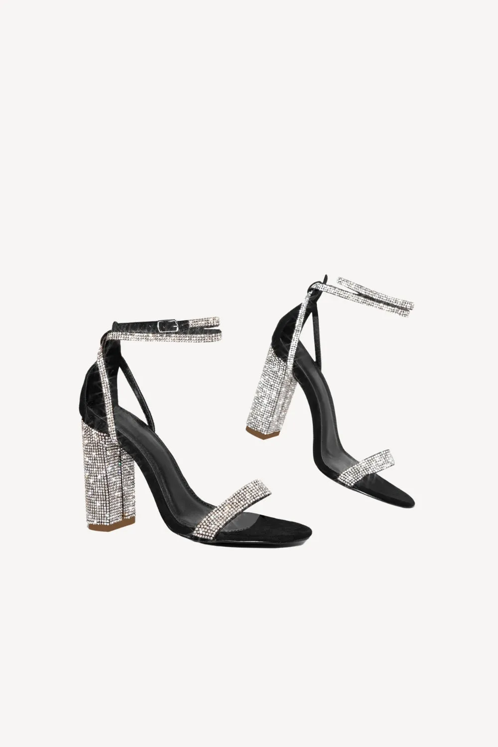 Strass Chunky Heel One Fibbia Sexy Sandali Tacco Alto