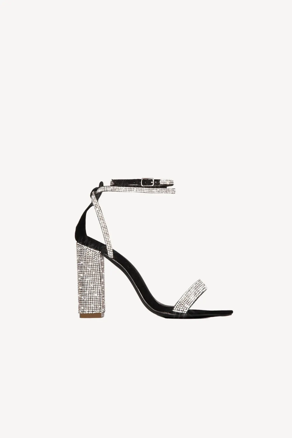 Strass Chunky Heel One Fibbia Sexy Sandali Tacco Alto